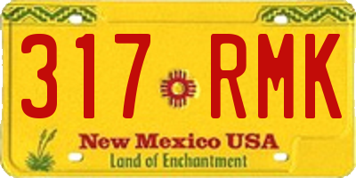NM license plate 317RMK