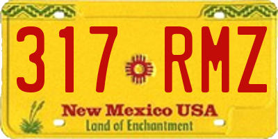 NM license plate 317RMZ