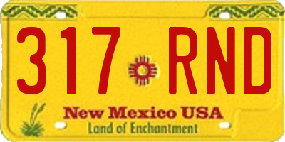NM license plate 317RND