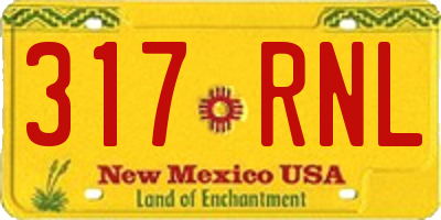 NM license plate 317RNL