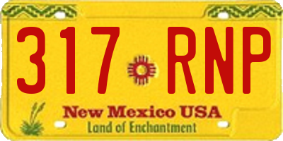 NM license plate 317RNP