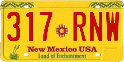 NM license plate 317RNW