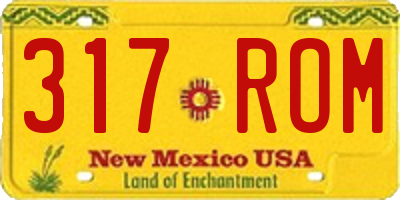 NM license plate 317ROM