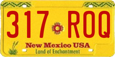 NM license plate 317ROQ