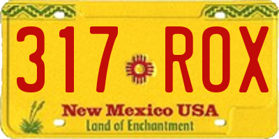 NM license plate 317ROX