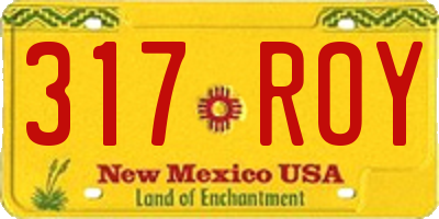 NM license plate 317ROY