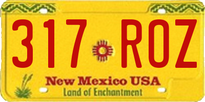 NM license plate 317ROZ