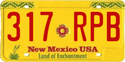 NM license plate 317RPB