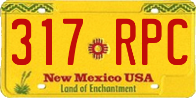 NM license plate 317RPC