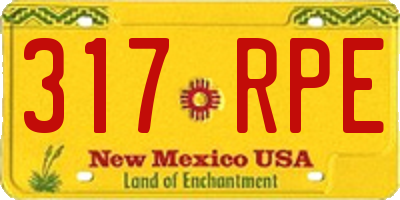 NM license plate 317RPE