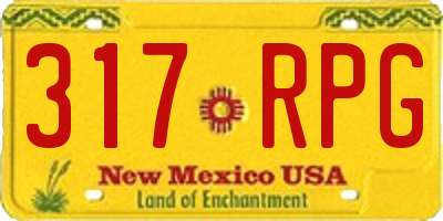 NM license plate 317RPG