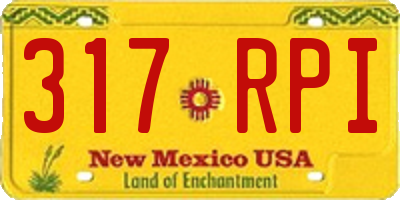NM license plate 317RPI
