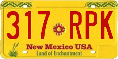 NM license plate 317RPK
