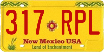 NM license plate 317RPL