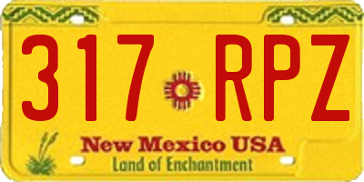 NM license plate 317RPZ