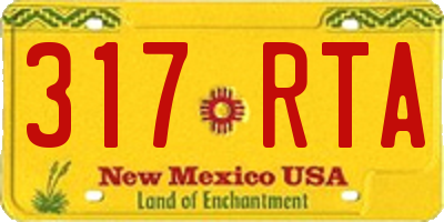 NM license plate 317RTA
