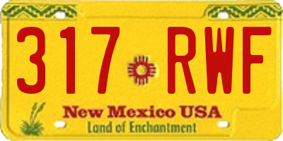 NM license plate 317RWF
