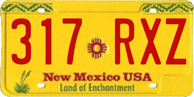 NM license plate 317RXZ