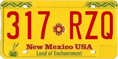 NM license plate 317RZQ