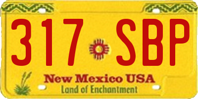 NM license plate 317SBP
