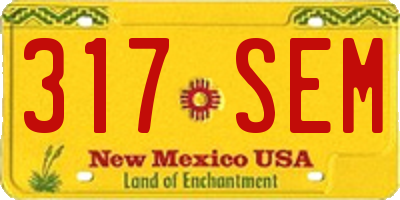 NM license plate 317SEM