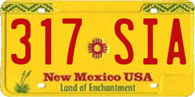 NM license plate 317SIA