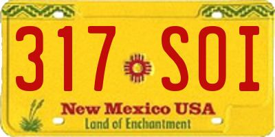 NM license plate 317SOI