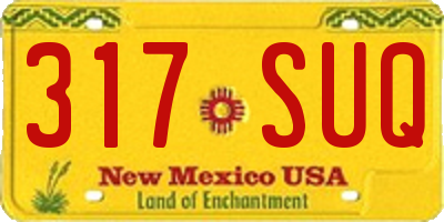 NM license plate 317SUQ