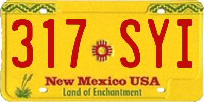 NM license plate 317SYI
