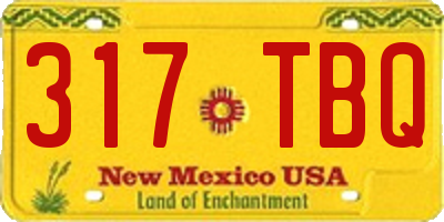 NM license plate 317TBQ