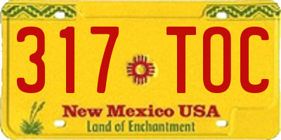 NM license plate 317TOC