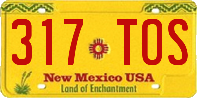 NM license plate 317TOS