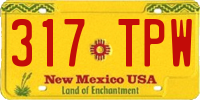 NM license plate 317TPW