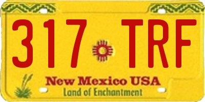 NM license plate 317TRF