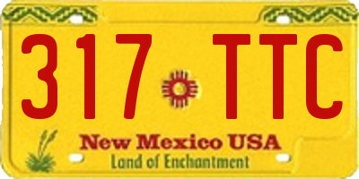 NM license plate 317TTC