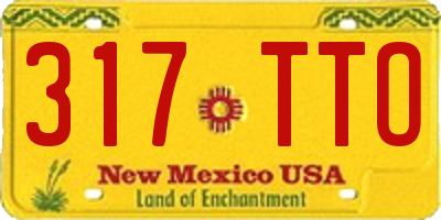 NM license plate 317TTO