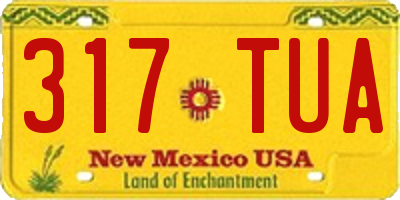 NM license plate 317TUA