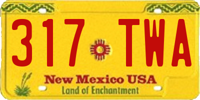 NM license plate 317TWA