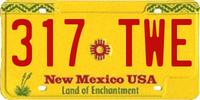 NM license plate 317TWE
