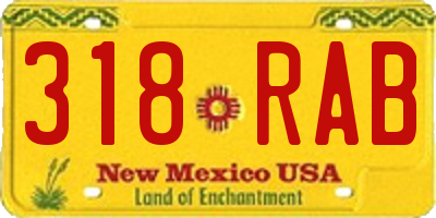 NM license plate 318RAB