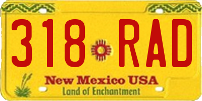NM license plate 318RAD