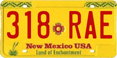 NM license plate 318RAE