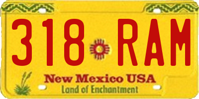 NM license plate 318RAM