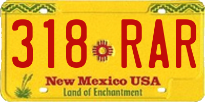 NM license plate 318RAR