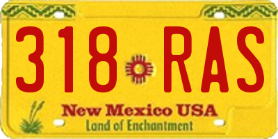 NM license plate 318RAS