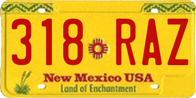 NM license plate 318RAZ