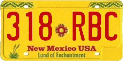 NM license plate 318RBC