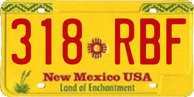 NM license plate 318RBF