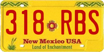 NM license plate 318RBS