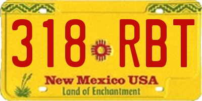 NM license plate 318RBT
